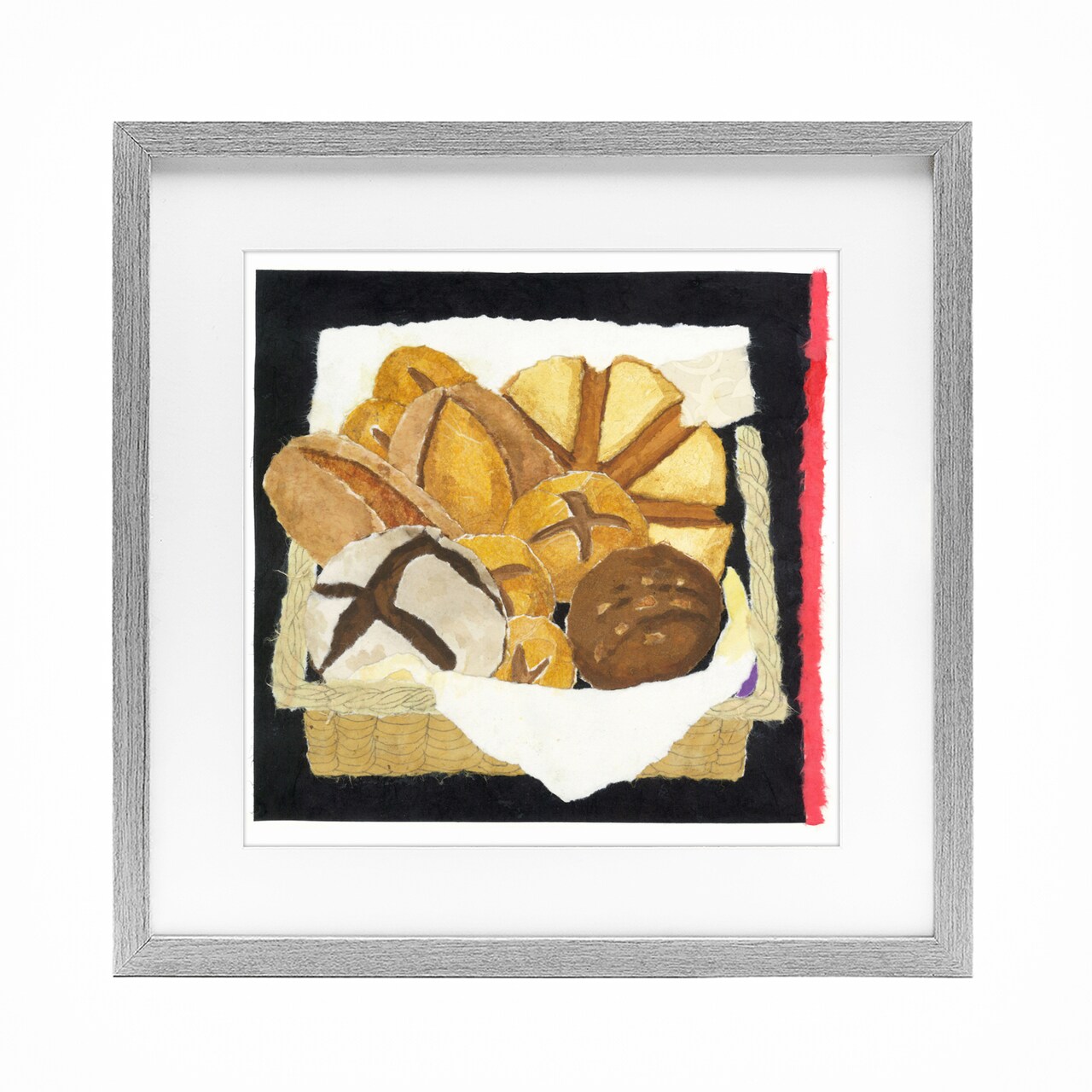 Stupell Industries Bread Box and Stripe Framed Print Under Glass, design by Nancy Overton